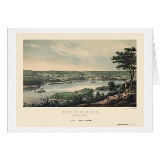 Saint Paul, MN Panoramic Map - 1853 Cards (Front Horizontal)