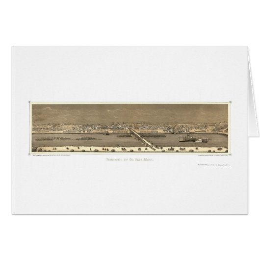 Saint Paul, MN Panoramic Map - 1873 Cards (Front Horizontal)