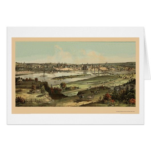 Saint Paul, MN Panoramic Map - 1874 Cards (Front Horizontal)