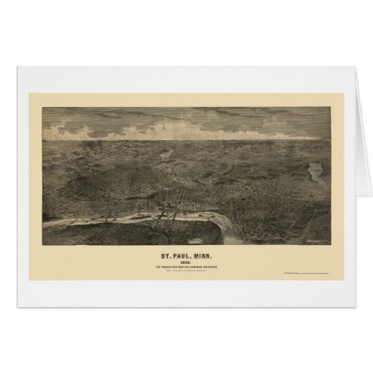 Saint Paul, MN Panoramic Map - 1888 Cards (Front Horizontal)