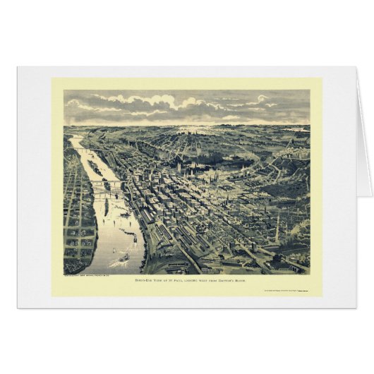 Saint Paul, MN Panoramic Map - 1893 Cards (Front Horizontal)