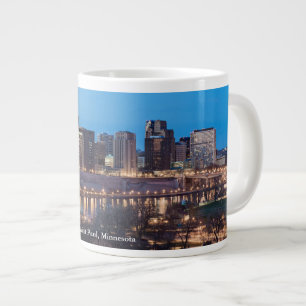 saint paul skyline and riverfront at night giant coffee mug
