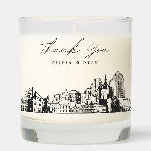 Saint Paul Wedding Thank You Gift Custom Candle (Front)