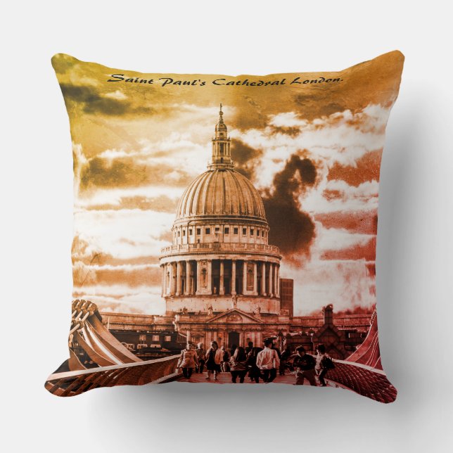 Saint Paul's Cathedral London. Throw Pillow (Front)