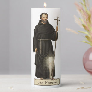 Saint Peregrine Religious Pillar Candle