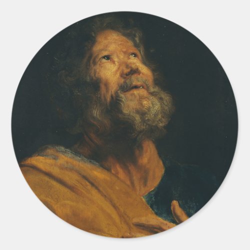 Saint Peter by Antoon van Dyck Classic Round Sticker