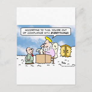 saint peter heaven out of compliance postcard