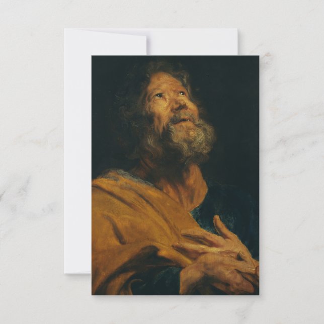 Saint Peter the Apostle by Van Dyck Holy Card (Front)