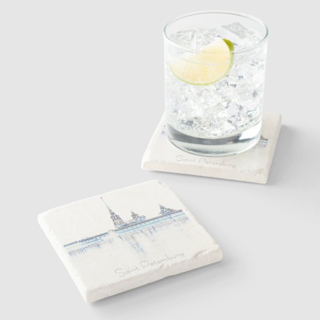 Saint Petersburg City Russia Architecture  Stone Coaster (Side)