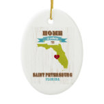 Saint Petersburg, Florida Map – Home Is Where Ceramic Ornament Saint Petersburg, Florida Map – Home Is Where Ceramic Ornament