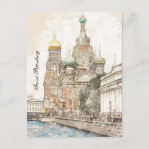 Saint Petersburg, Russia – Elegant Announcement Postcard