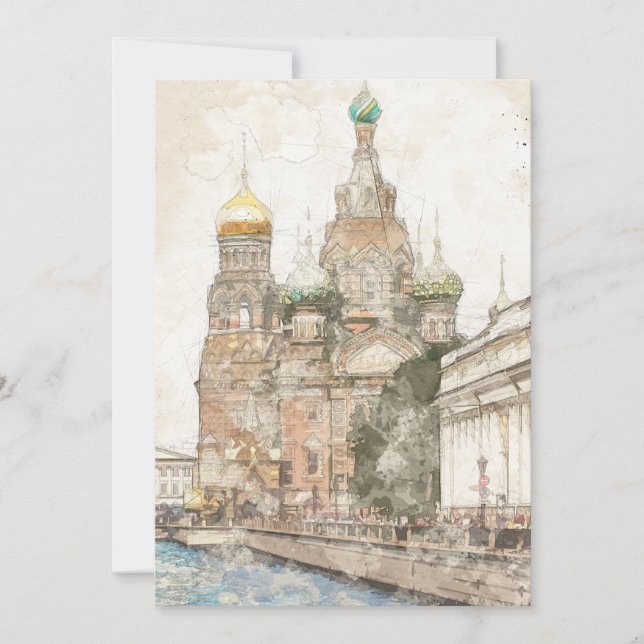 Saint Petersburg Russia Holiday Card – Winter City (Front)