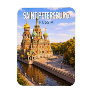 Saint Petersburg Russia Illustration Travel Art Magnet
