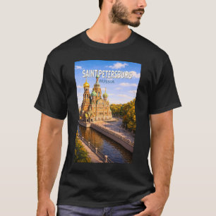 Saint Petersburg Russia Illustration Travel Art T-Shirt