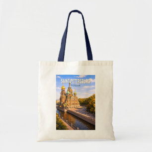 Saint Petersburg Russia Illustration Travel Art Tote Bag