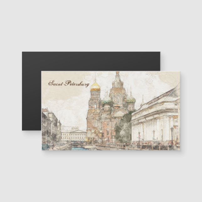 Saint Petersburg Russia Magnet – Vintage Travel  (Front/Back)