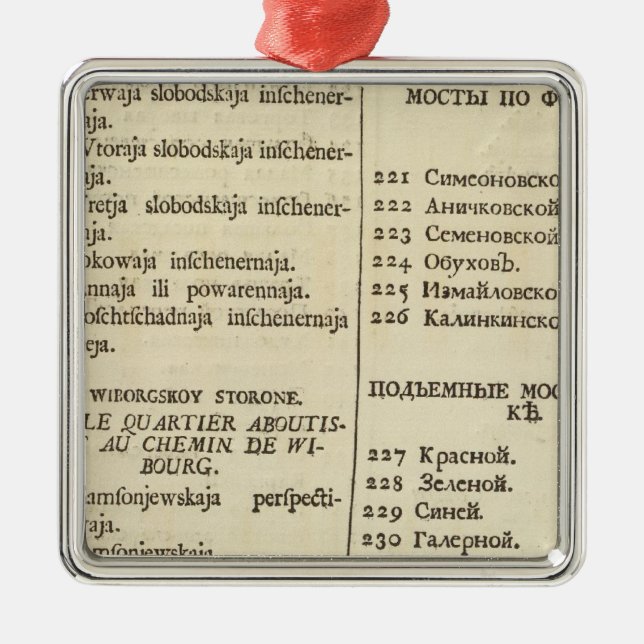 Saint Petersburg, Russia Title Page Index Page 3 Metal Ornament (Front)