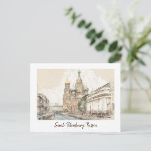 Saint Petersburg Russia Vintage Travel Postcard