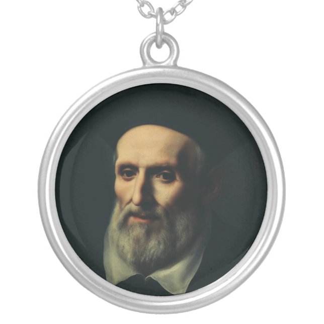 Saint Philip Neri Second Apostle of Rome Silver Plated Necklace (Front)