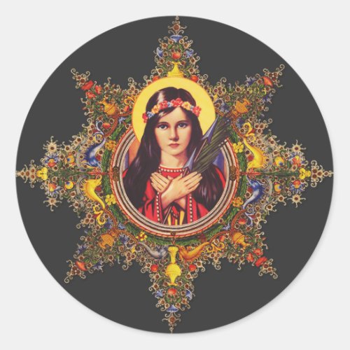 Saint Philomena Classic Round Sticker