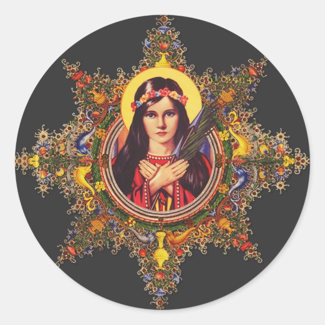 Saint Philomena Classic Round Sticker (Front)