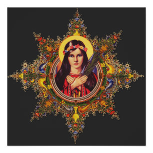 Saint Philomena Premium Luminous Virgin Art Poster