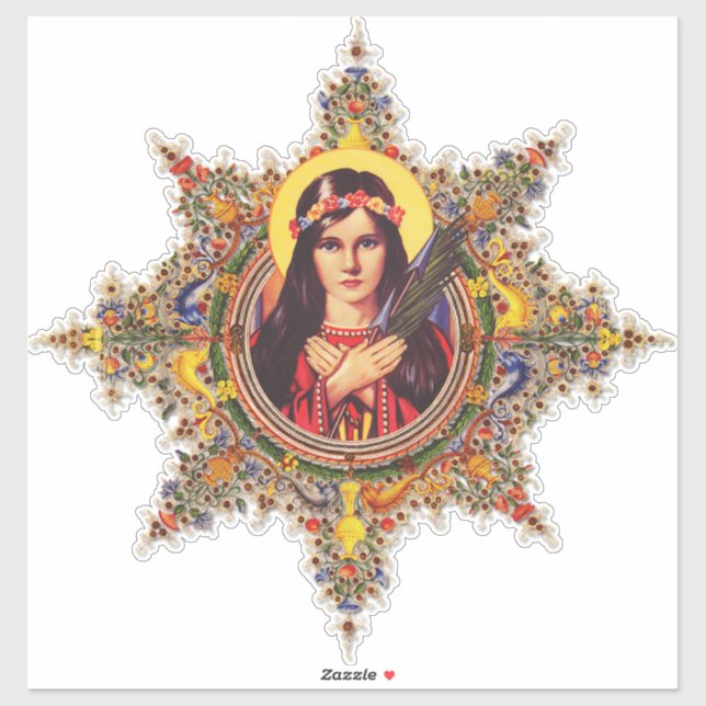 Saint Philomena Premium Luminous Virgin Art  Sticker (Sheet)