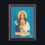 Saint Philomena the Wonderworker Icon Plaque<br><div class="desc">Saint Philomena the Wonderworker, Original icon painted by VIvian Imbruglia of Sacred Image Icons. Little is known about the life of St. Philomena. However, it is believed she was a Greek princess who became a virgin martyr and died at 13-years-old. Remains of a young lady were discovered in May 1802...</div>