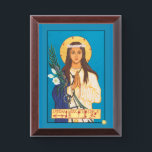 Saint Philomena the Wonderworker Icon Plaque<br><div class="desc">Saint Philomena the Wonderworker, Original icon painted by VIvian Imbruglia of Sacred Image Icons. Little is known about the life of St. Philomena. However, it is believed she was a Greek princess who became a virgin martyr and died at 13-years-old. Remains of a young lady were discovered in May 1802...</div>