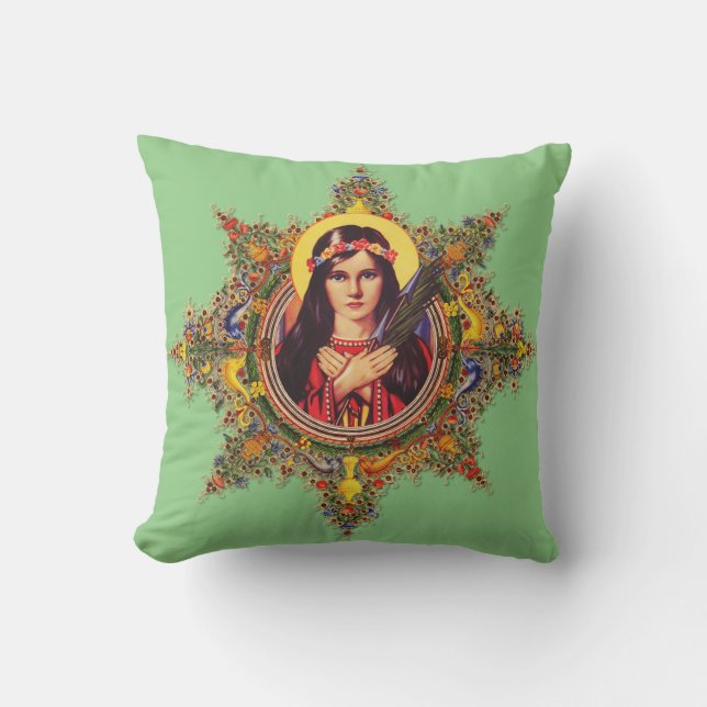 Saint Philomena Throw Pillow (Front)