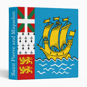 Saint Pierre and Miquelon Flag 3 Ring Binder
