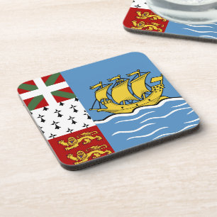 Saint Pierre and Miquelon flag Beverage Coaster