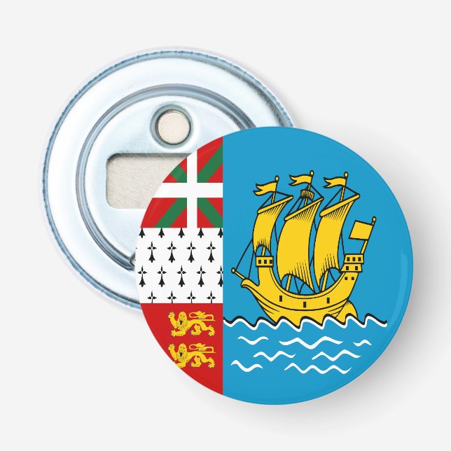 Saint Pierre and Miquelon Flag Bottle Opener (Front)