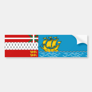 Saint Pierre and Miquelon Flag Bumper Sticker