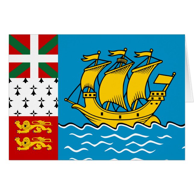 Saint Pierre and Miquelon Flag Cards (Front Horizontal)
