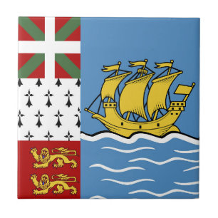 Saint Pierre and Miquelon flag Ceramic Tile