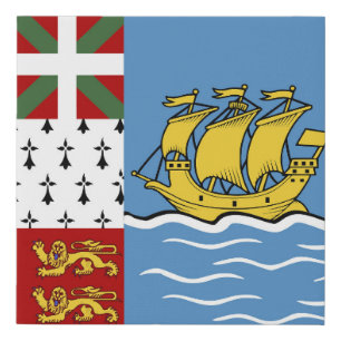 Saint Pierre and Miquelon flag Faux Canvas Print
