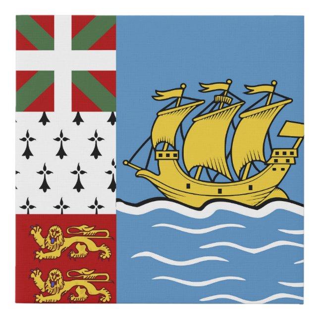 Saint Pierre and Miquelon flag Faux Canvas Print (Front)