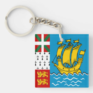 Saint Pierre and Miquelon Flag Keychain