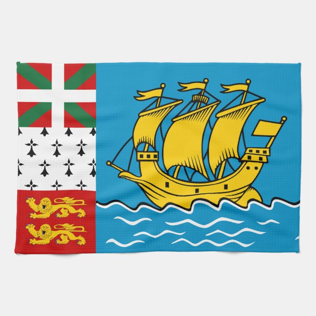 Saint Pierre and Miquelon Flag Kitchen Towel (Horizontal)