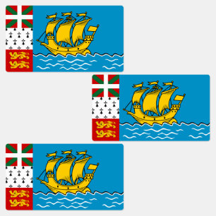 Saint Pierre and Miquelon Flag Labels