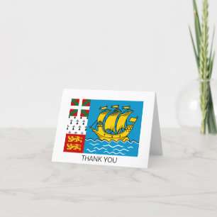 Saint Pierre and Miquelon Flag Letterpress Thank You Card