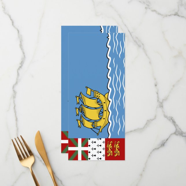 Saint Pierre and Miquelon flag Menu (Front/Back In Situ)