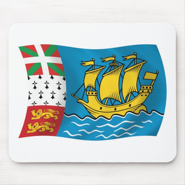 Saint Pierre And Miquelon Flag Mousepad (Front)