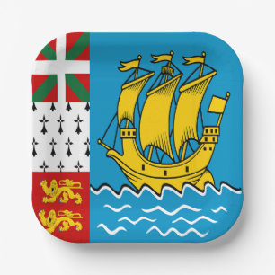 Saint Pierre and Miquelon Flag Paper Plates