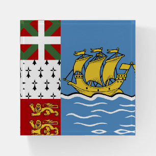 Saint Pierre and Miquelon flag Paperweight