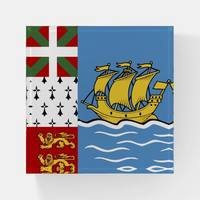 Saint Pierre and Miquelon flag Paperweight (Front)