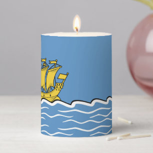 Saint Pierre and Miquelon flag Pillar Candle