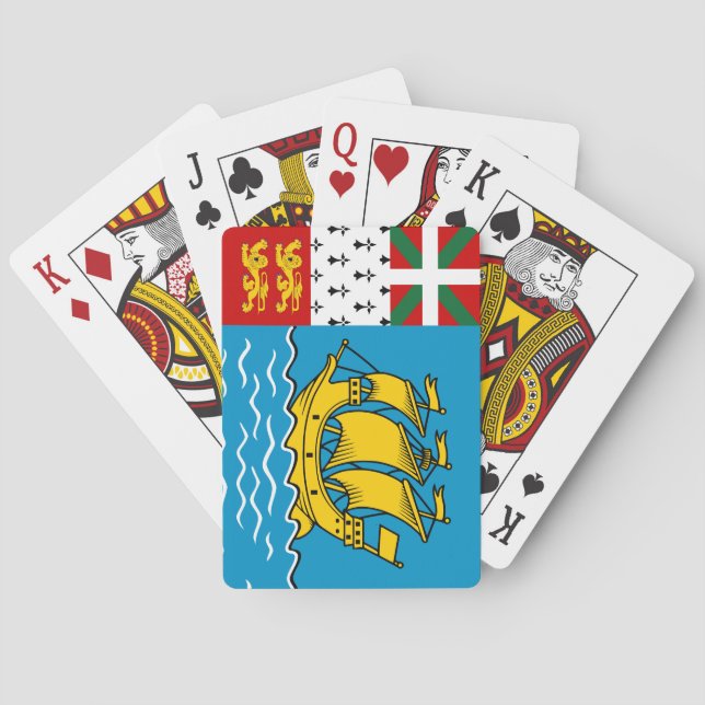 Saint Pierre and Miquelon Flag Poker Cards (Back)
