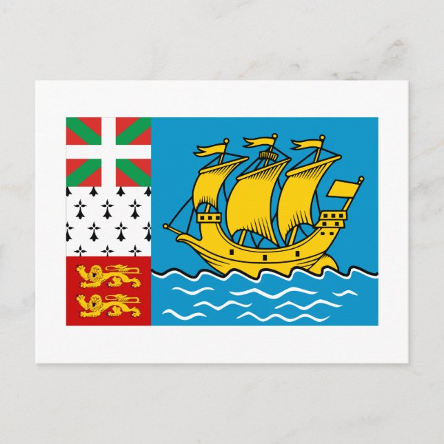 Saint-Pierre and Miquelon Flag Postcard (Front)